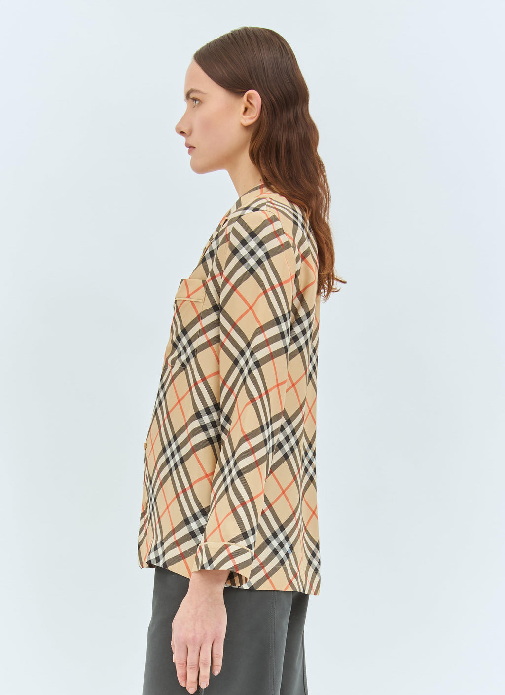 Burberry Women Check Silk Pyjama Shirt