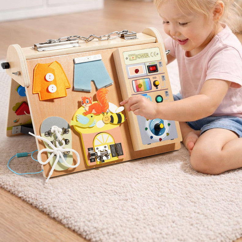 Wooden Circuit Activity Busy Board — Ages 4–6