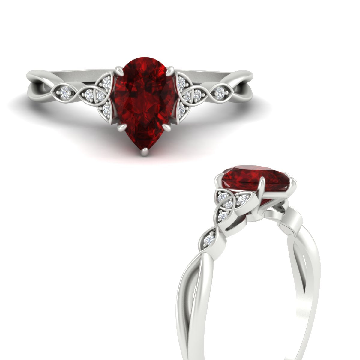 Celtic Knot Pear Shaped Colored Ring