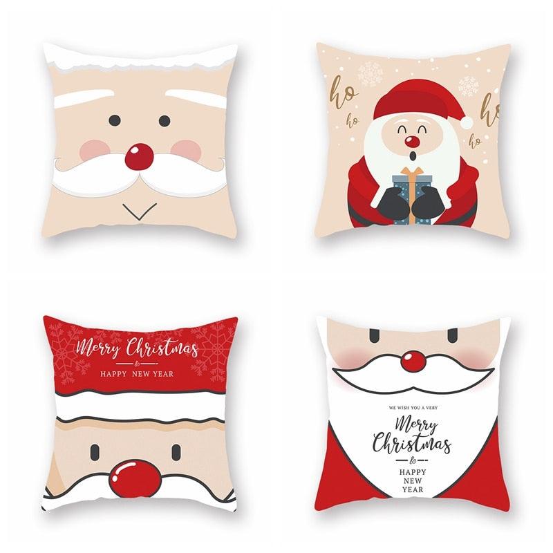 Christmas Pillowcase Santa Cluas Pillow Covers Xmas Holiday Couch Pillows Rustic Christmas Decorations Winter Pillowcase For Home Living Room Xmas Ornaments Navidad Gifts