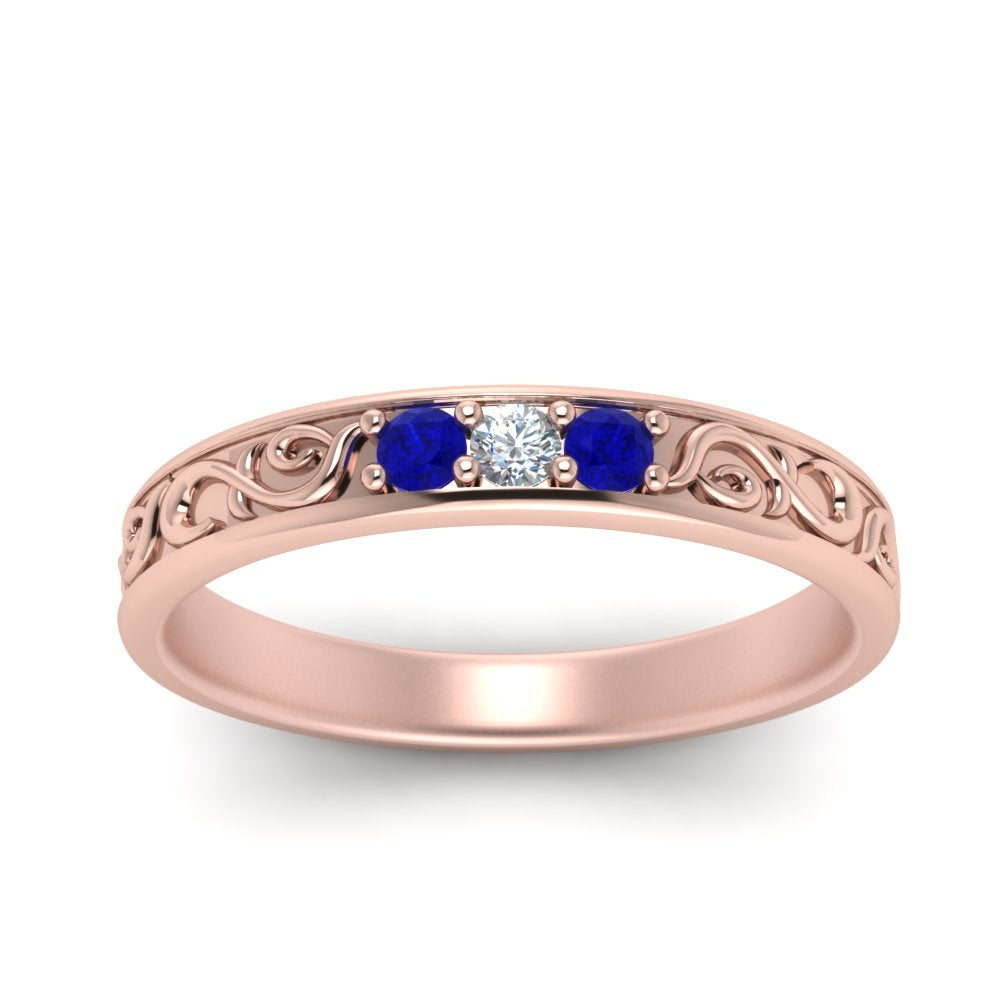 Classic Mens 3 Stone Wedding Band