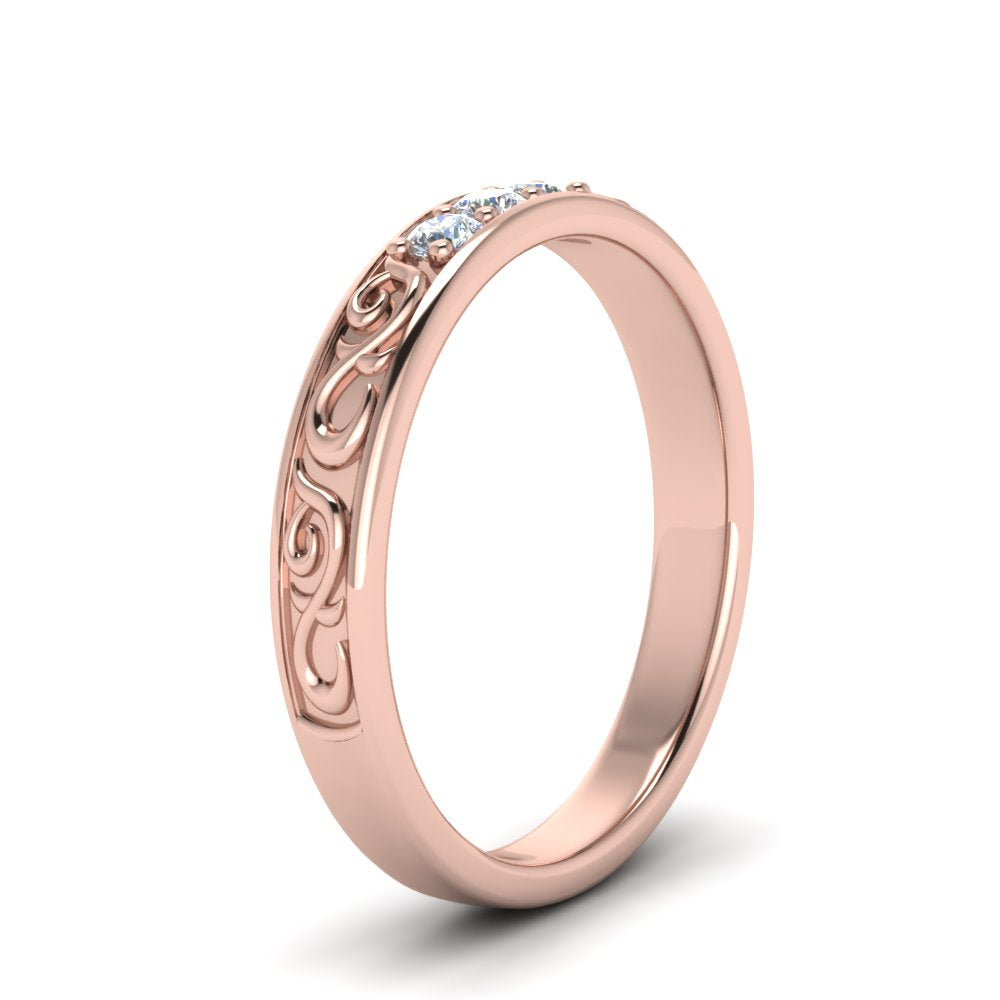 Classic Mens 3 Stone Wedding Band