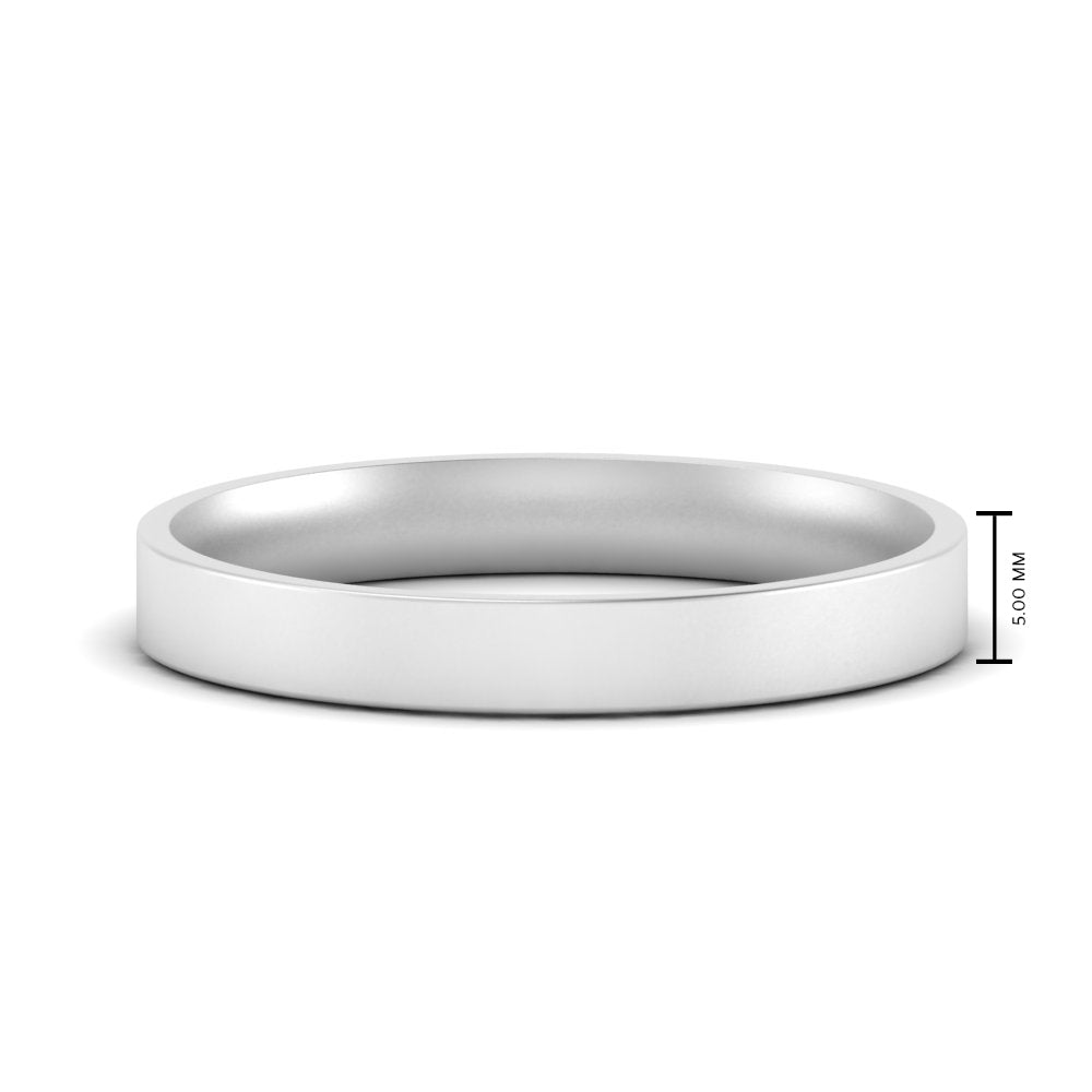 Comfort Fit Flat 4 mm Mens Wedding Band