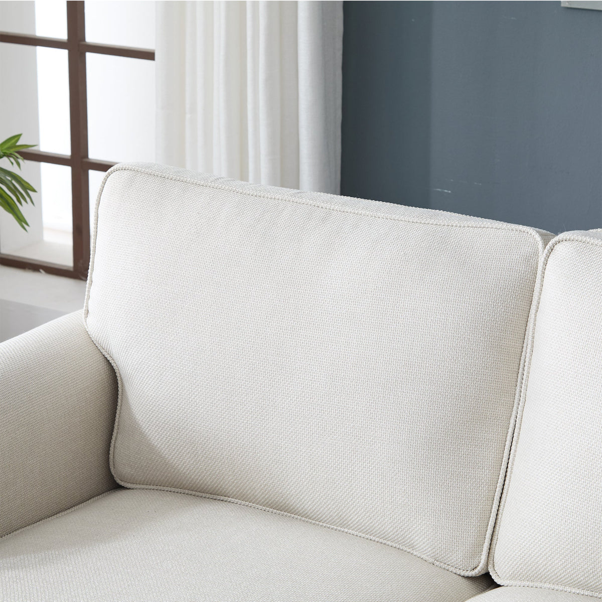 68 Inch Faux Leather Rolled Arm Sofa with Nailhead Trim
