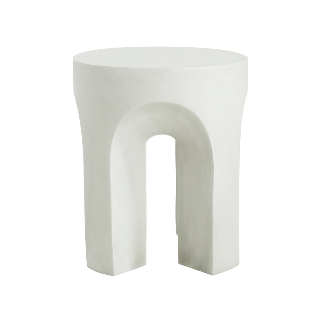 Outdoor MGO Round Top Side Table in Antique White