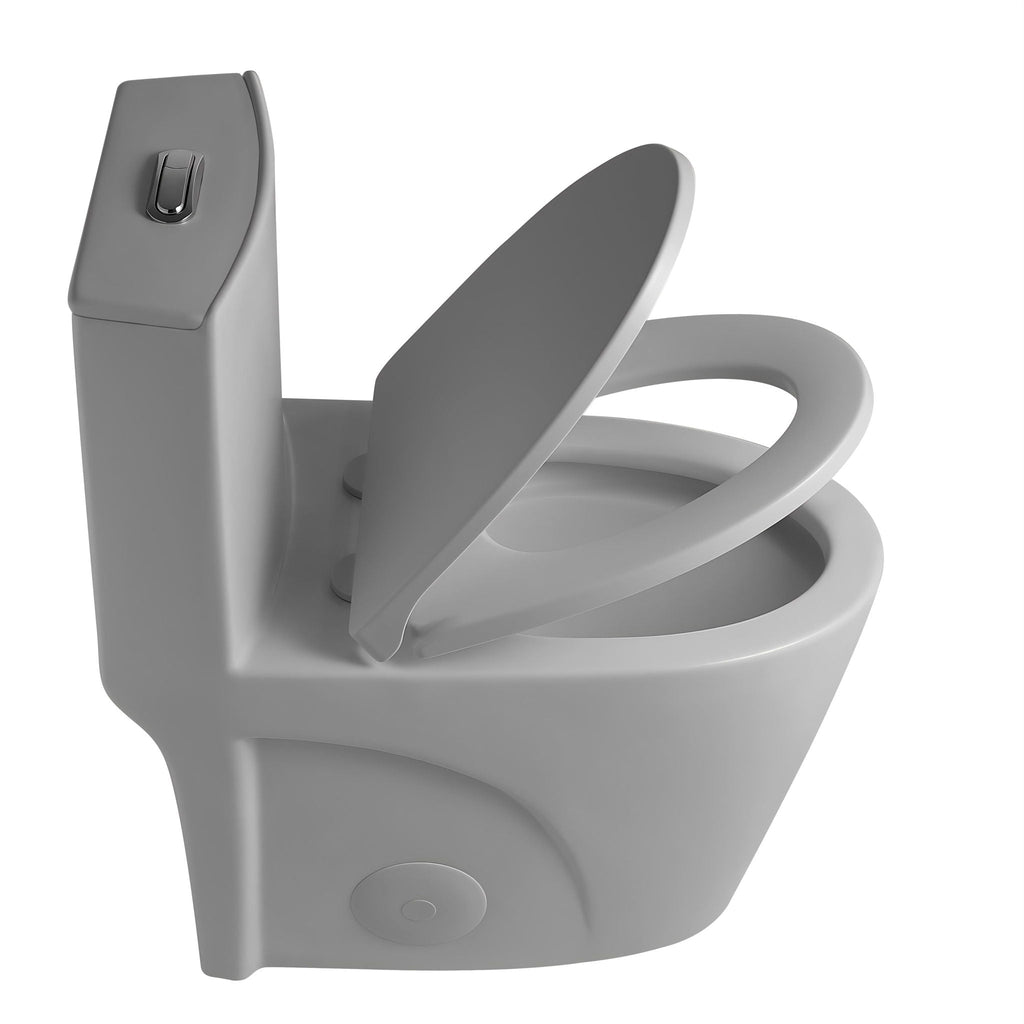 One-Piece Tornado Dual-Flush Toilet with Soft-Close Seat - Gray, Pink or Black