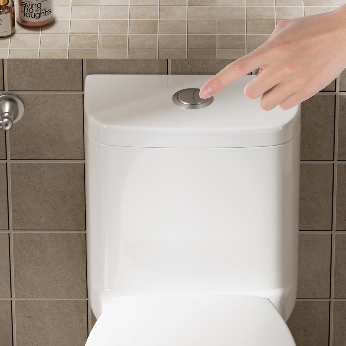 Tornado Flush One-Piece Toilet with Comfort Chair Seat - Gloss White