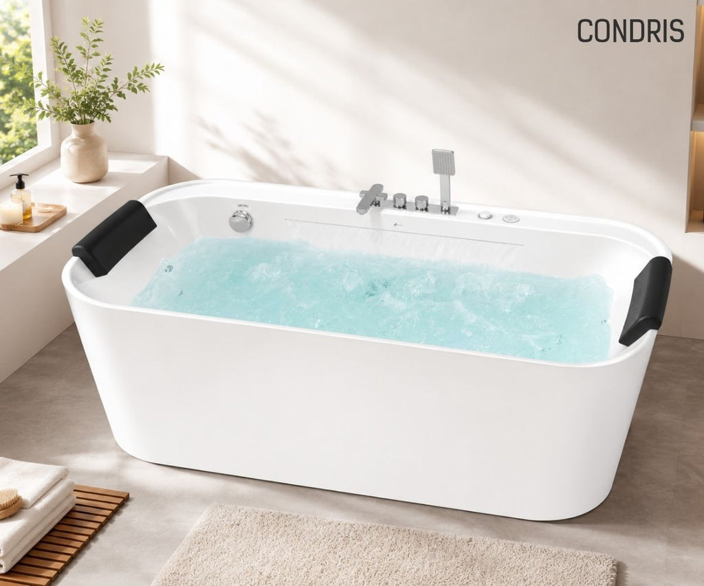 Whirlpool Bathtub with Luxury Jets - 67" x 35" - Acrylic White
