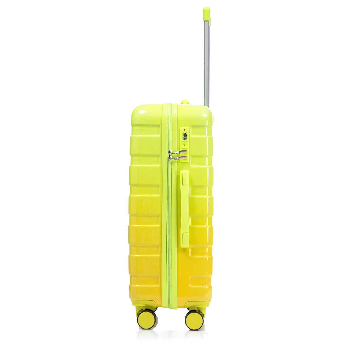 20'/24'/28' 3-Piece PC Spinner Wheel Luggage Set (Yellow+Green)