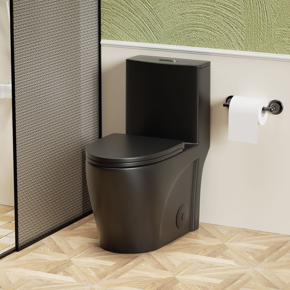 One-Piece Tornado Dual-Flush Toilet with Soft-Close Seat - Gray, Pink or Black