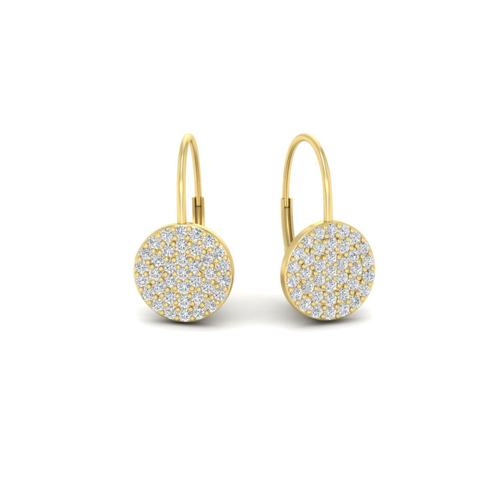 Diamond Disc Drop Earring