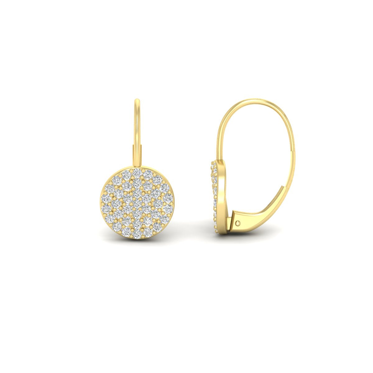 Diamond Disc Drop Earring