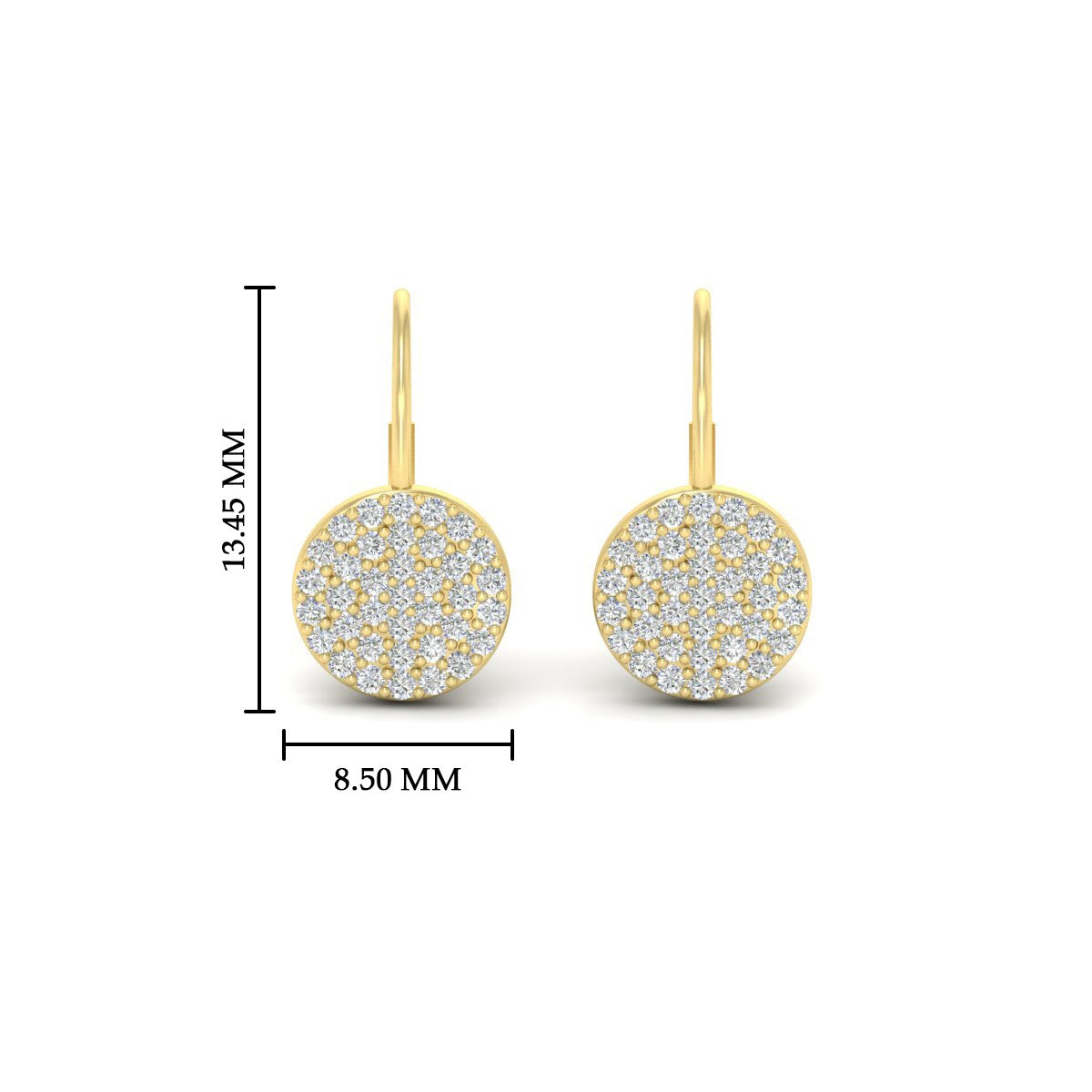 Diamond Disc Drop Earring
