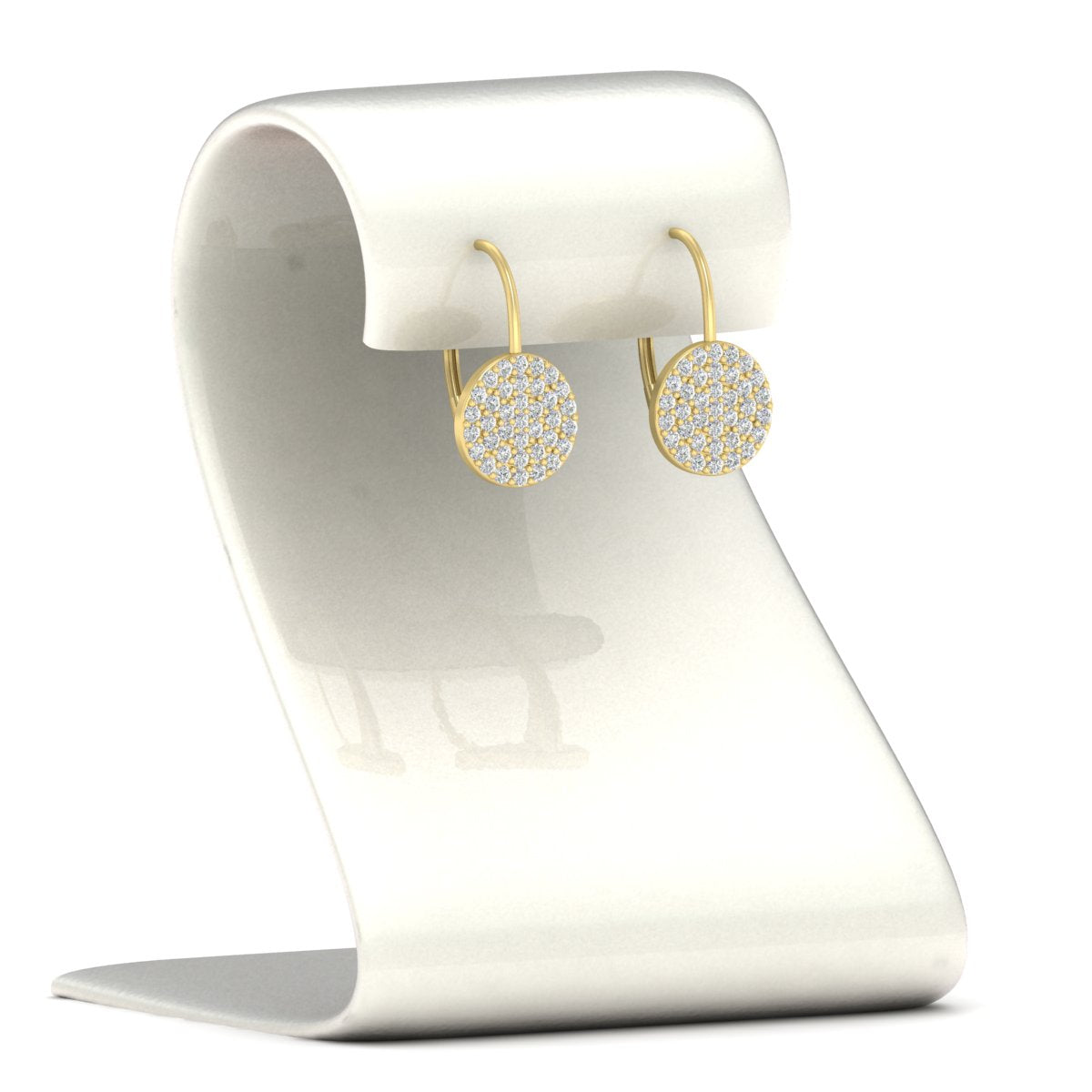 Diamond Disc Drop Earring