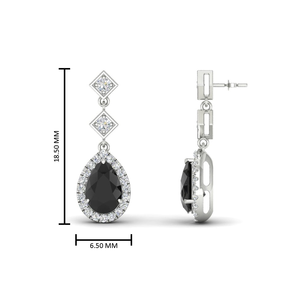 Double Drop Pear Halo Earring