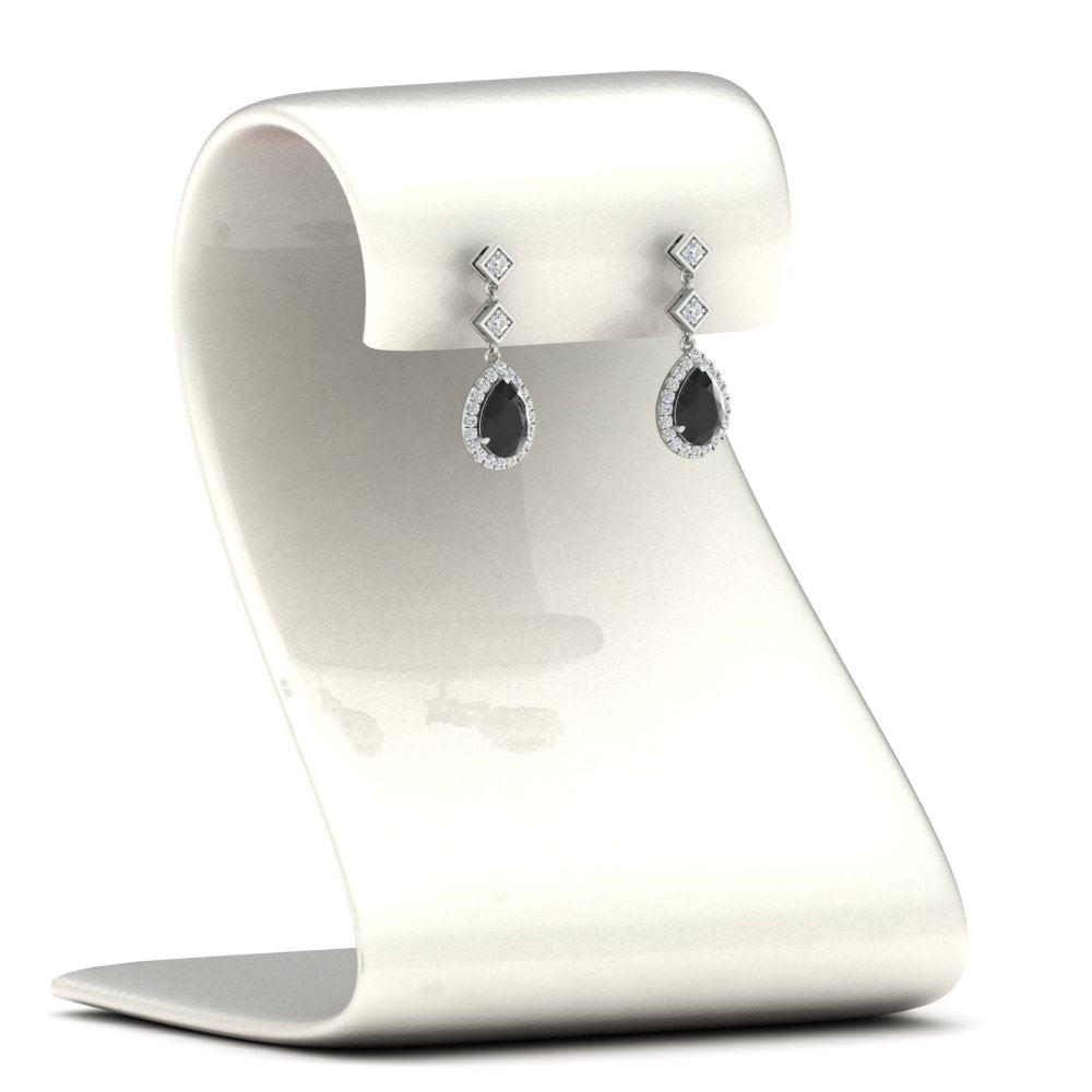 Double Drop Pear Halo Earring