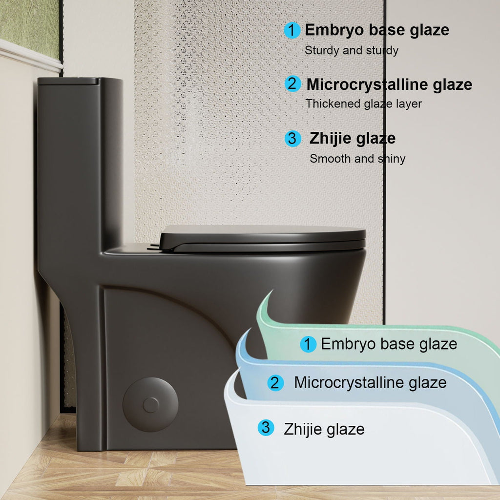 One-Piece Tornado Dual-Flush Toilet with Soft-Close Seat - Gray, Pink or Black