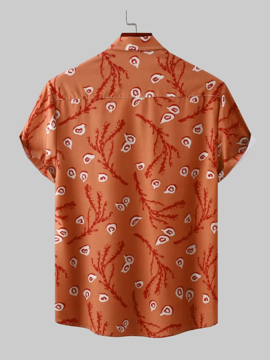 Men's Plus Size Printed Short Sleeve Button-Up Shirt
