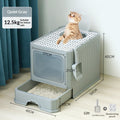 Extra-large Fully Enclosed Drawer-Type Foldable Cat Litter Box