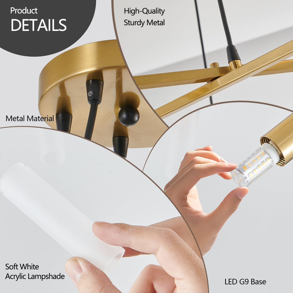 41' Golden Modern Chandelier Light Fixture with Branch Design