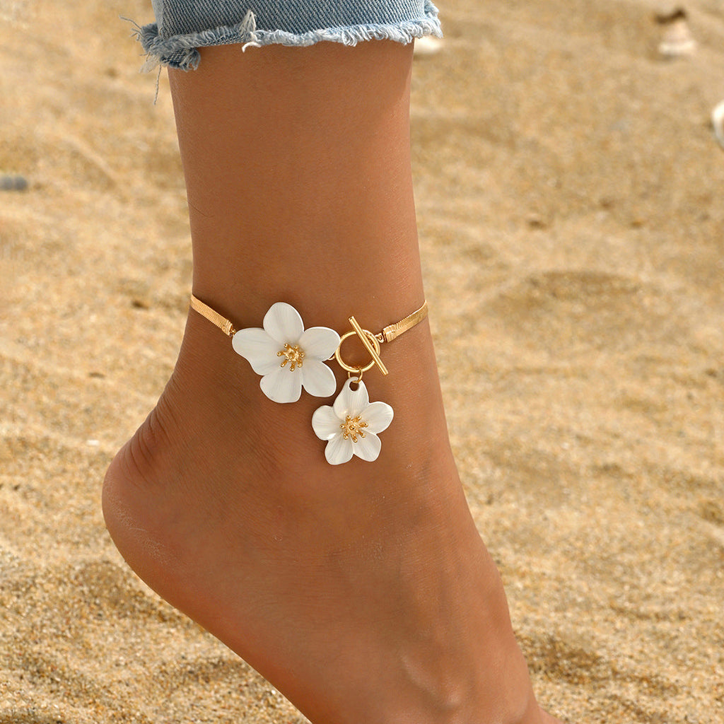 Fashion Simple All-match Flowers Anklet OT Buckle