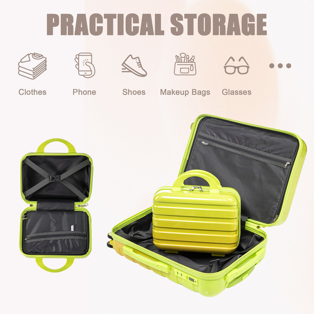 14'/20' 2-Piece PC Spinner Wheel Luggage Set with Gradient Color and Lock