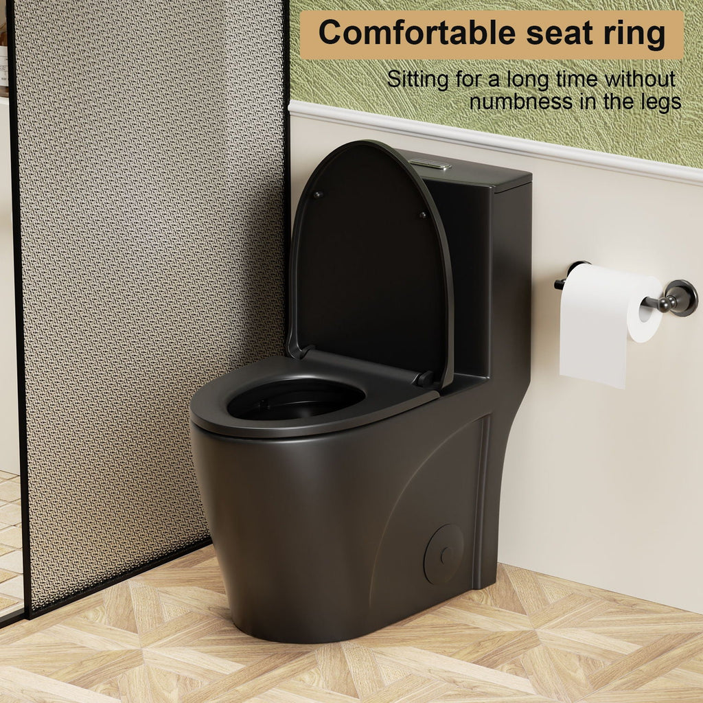 One-Piece Tornado Dual-Flush Toilet with Soft-Close Seat - Gray, Pink or Black