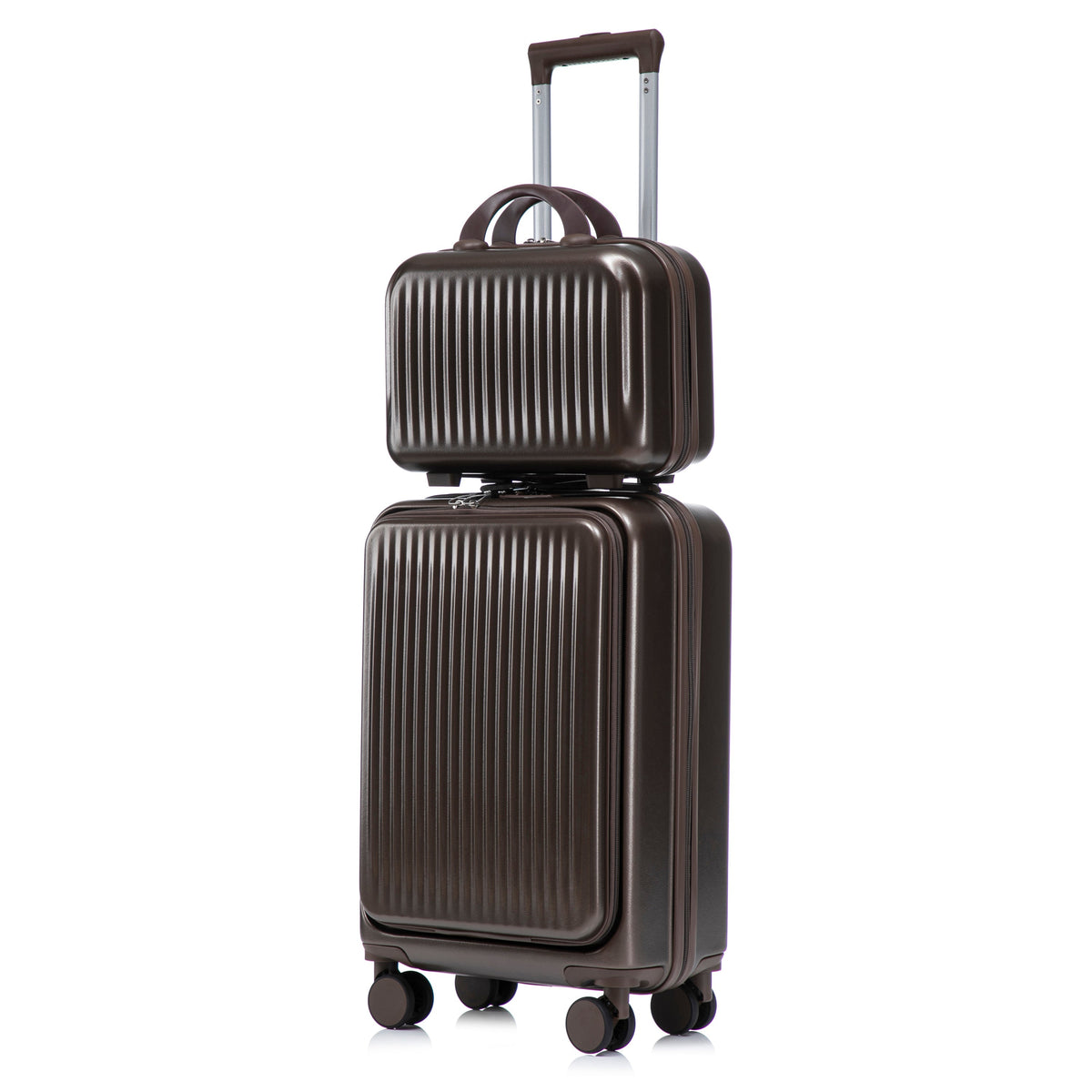 14' & 20' ABS Spinner Wheel Luggage Set with Cosmetic Case