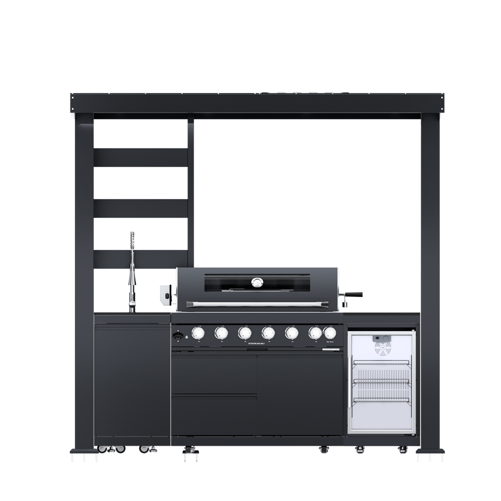 94-Inch 6-Burner Deluxe Stainless Steel Gas Outdoor Kitchen Grill