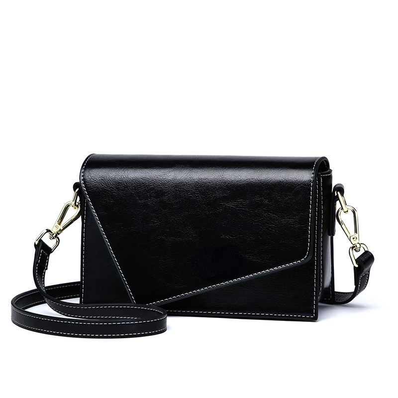 Genuine leather women's messenger bags geometric shape small square bag shoulder purse crossbody