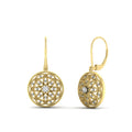 Diamond Filigree Circle Drop Lab Grown Lever Back Earring