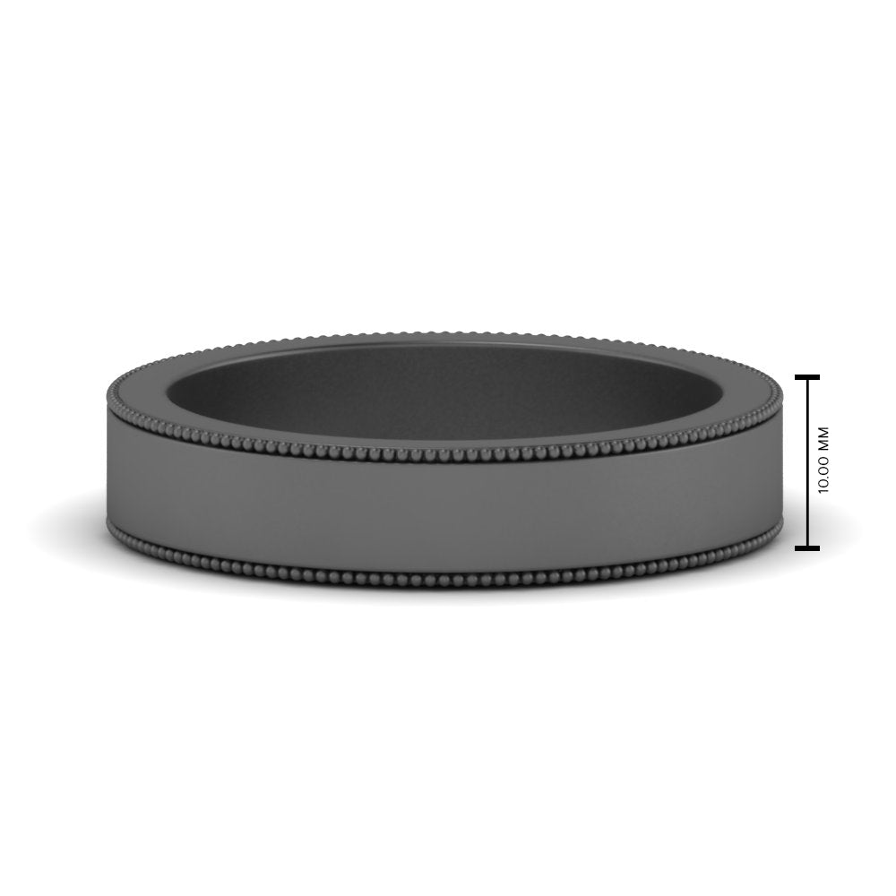 Flat Milgrain Mens Wedding Band