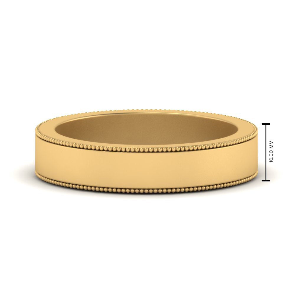 Flat Milgrain Mens Wedding Band