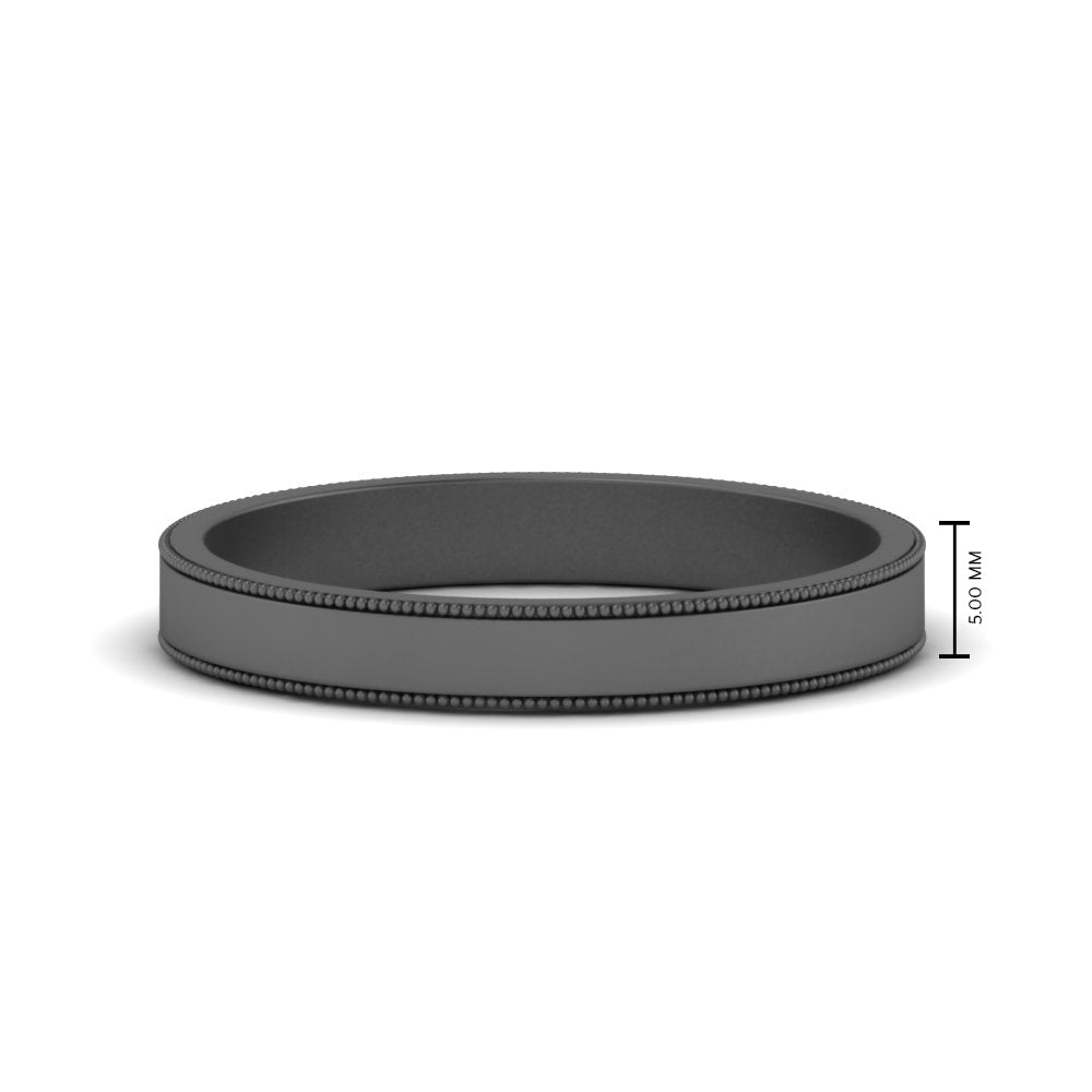 Flat Milgrain Mens Wedding Band