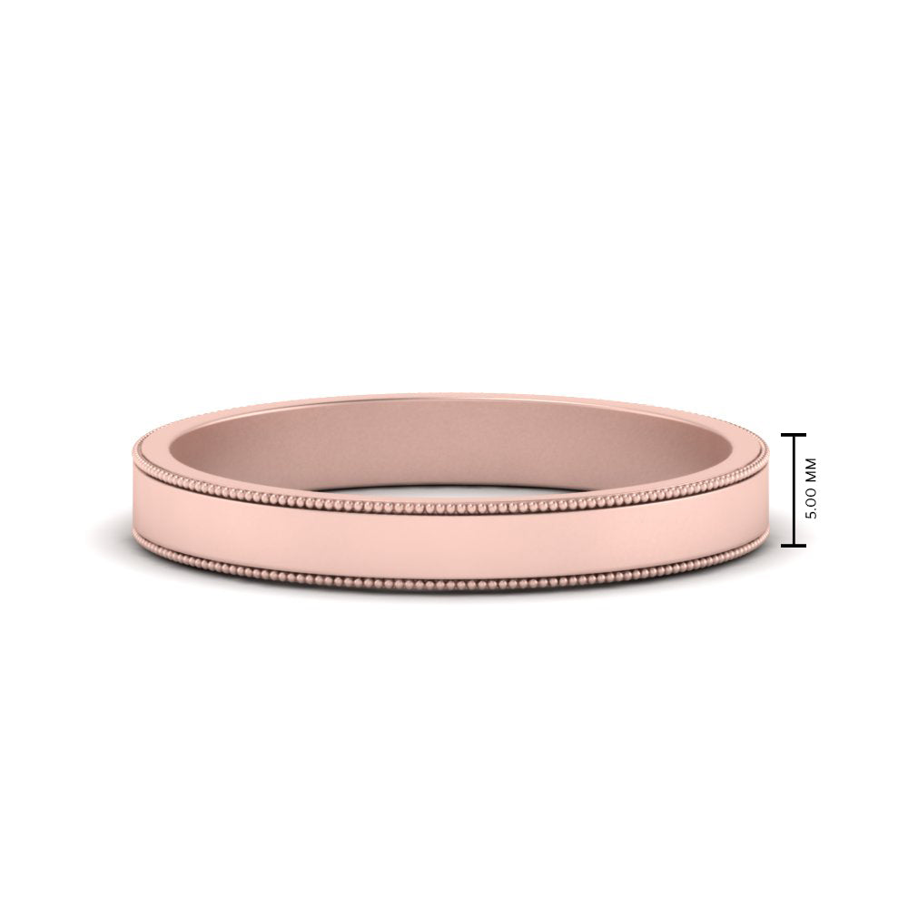 Flat Milgrain Mens Wedding Band