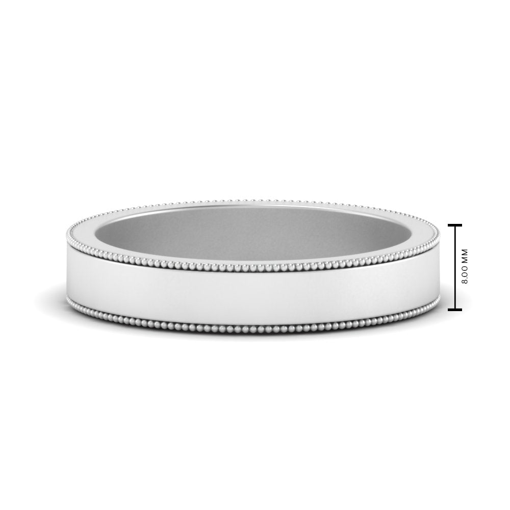 Flat Milgrain Mens Wedding Band