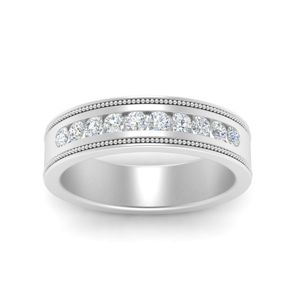 Flat Milgrain Mens Promise Band
