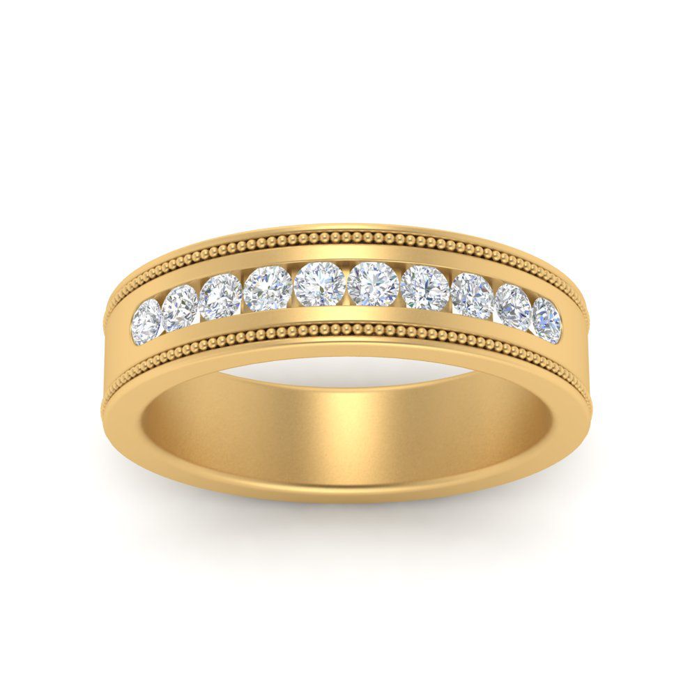 Flat Milgrain Mens Promise Band