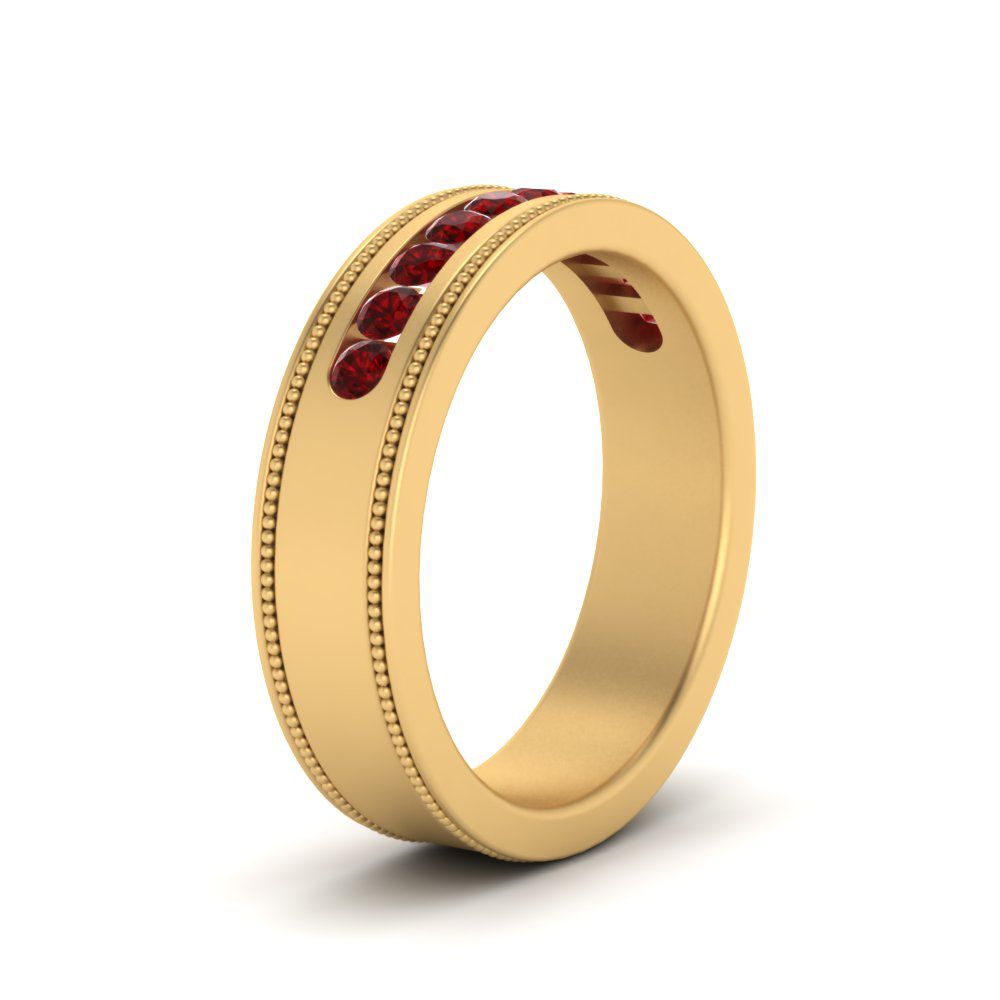 Flat Milgrain Mens Promise Band