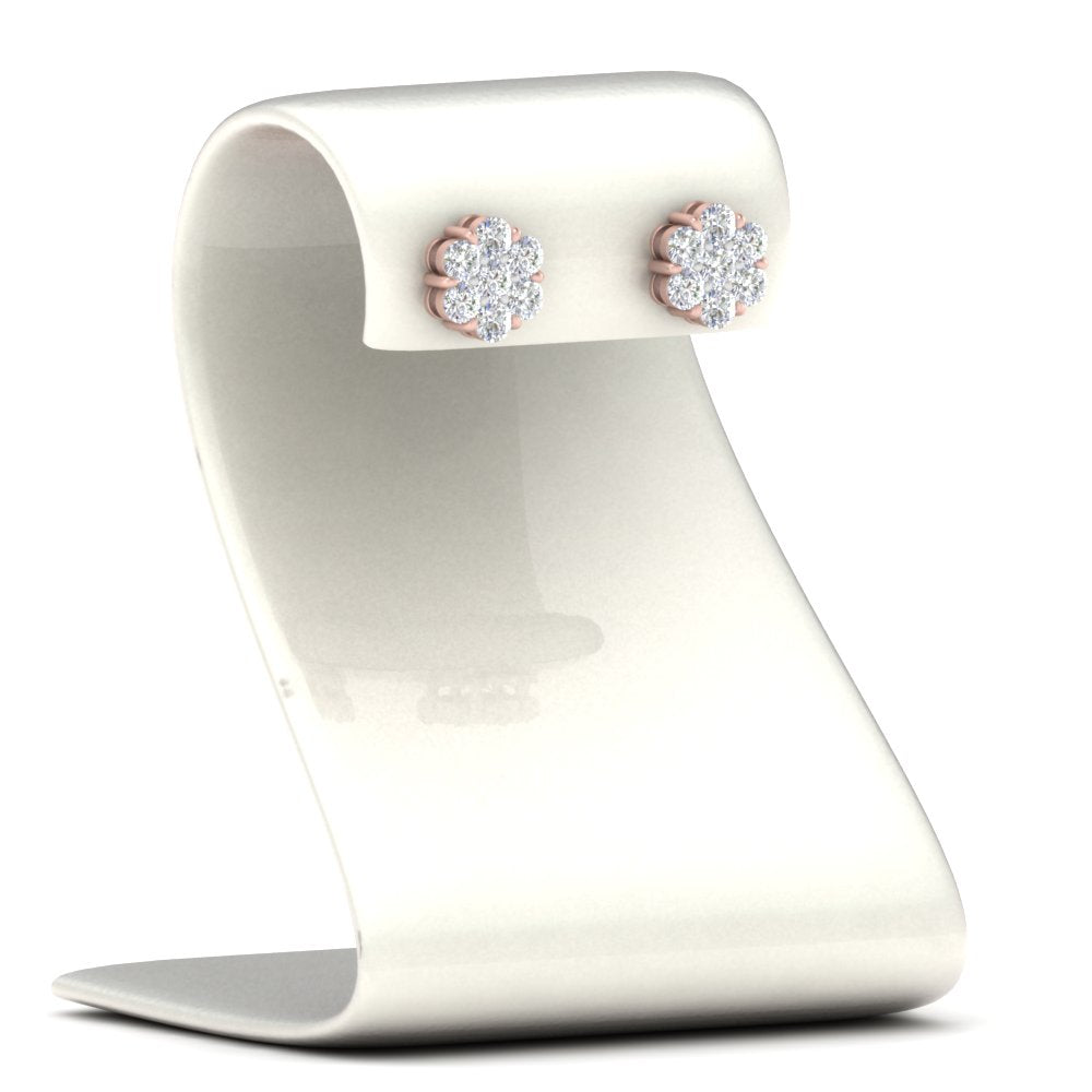 0.75 Carat 7 Stone Flower Diamond Earring
