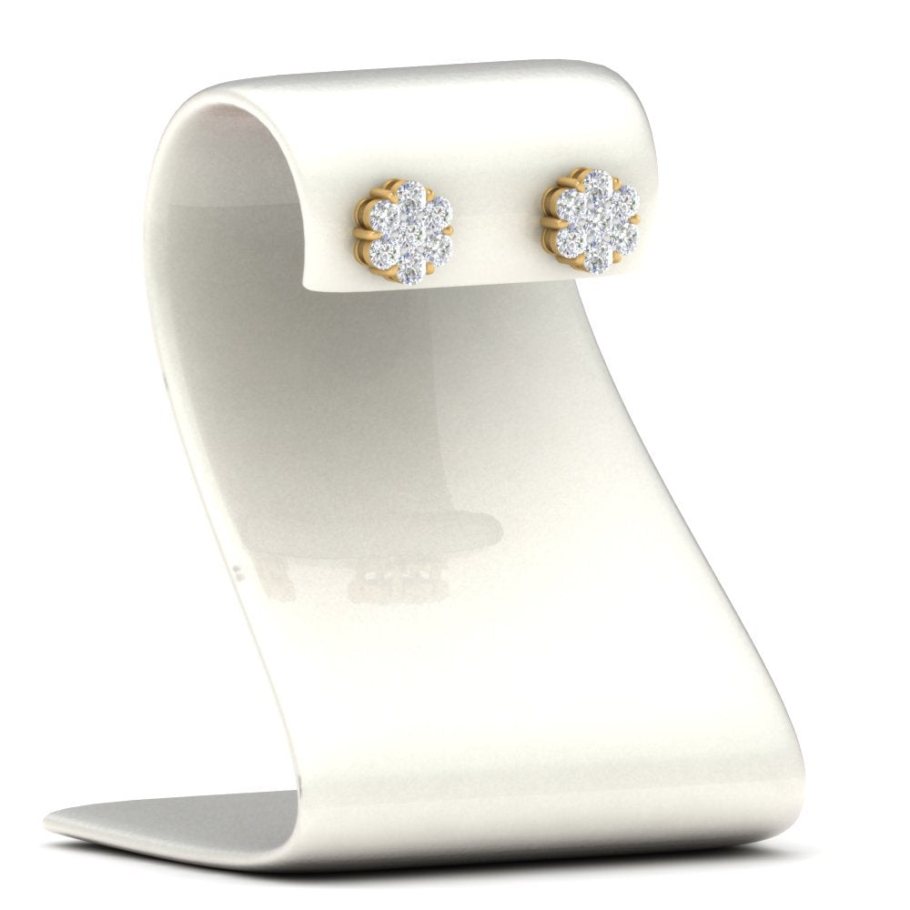 0.75 Carat 7 Stone Flower Diamond Earring