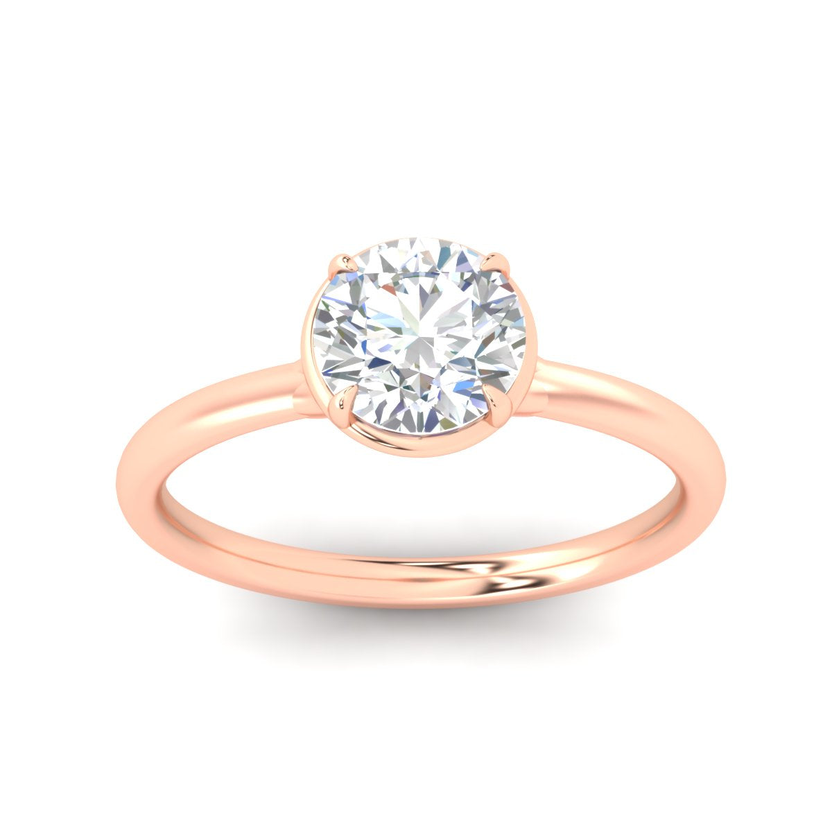 Flush Collet Solitaire Engagement Ring