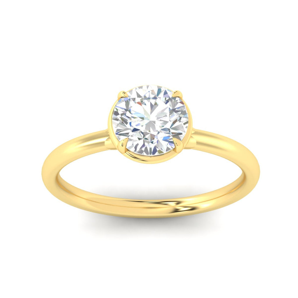 Flush Collet Solitaire Engagement Ring
