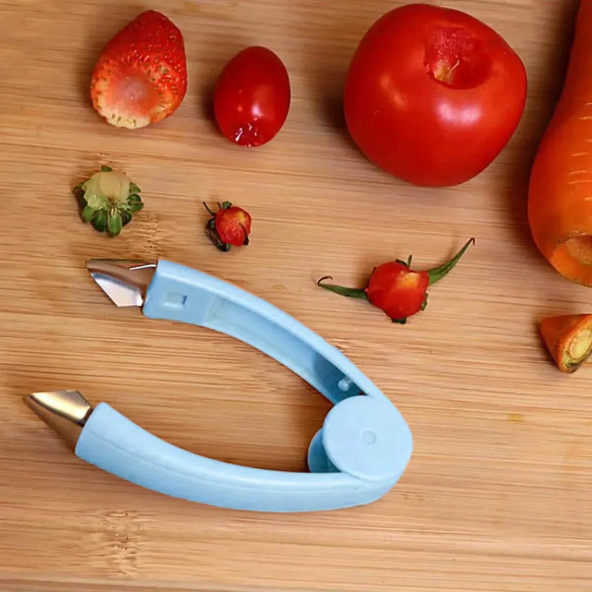 Fruit and Vegetable Stem Remover Strawberry Tomato Potato Pineapple Carrot Huller Corer Tweezers Tool Kitchen Gadget