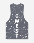 G  WEST LOGO MENS GREY TANKS
