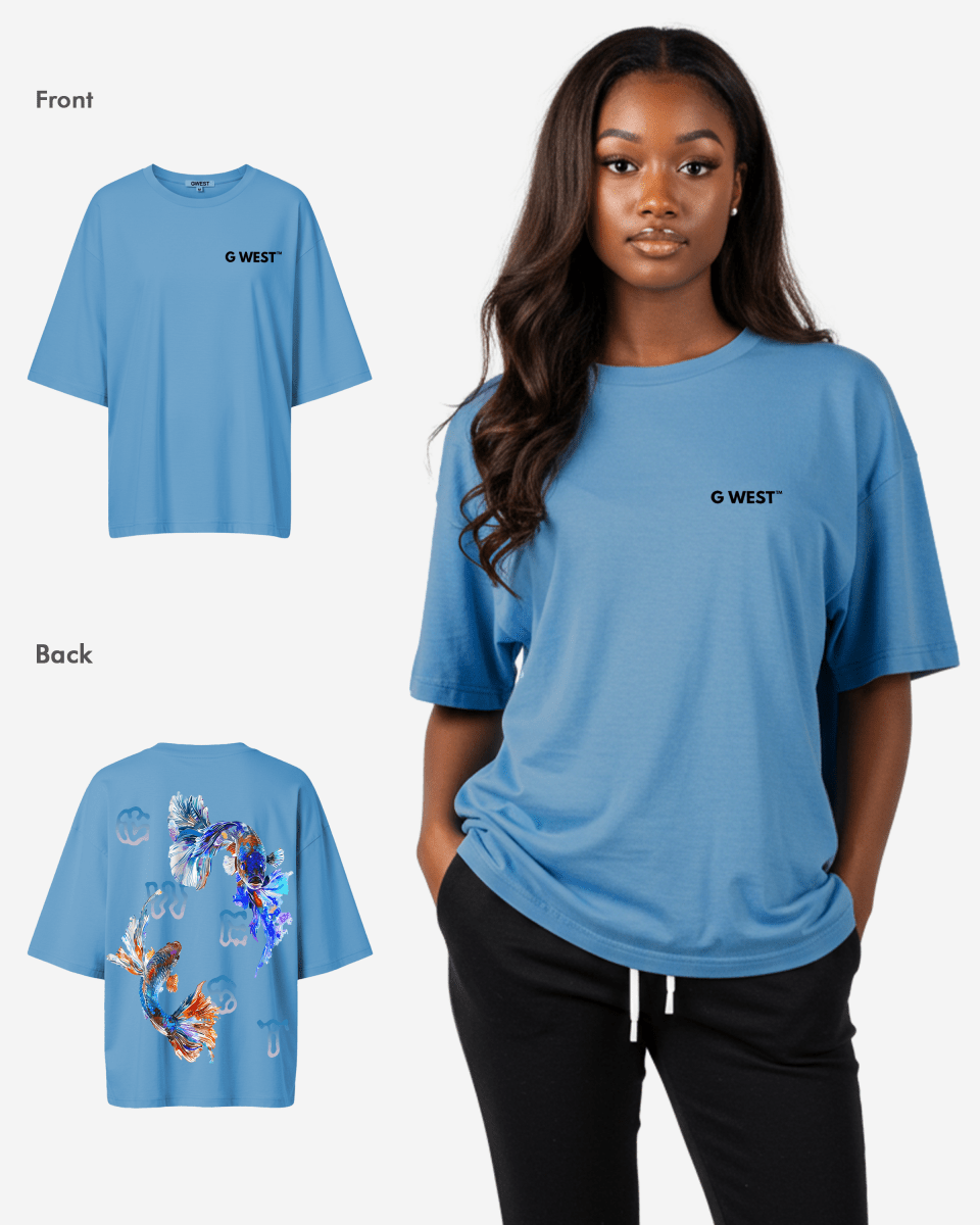 G West Womens Oversized Fish Lifestyle T Shirt