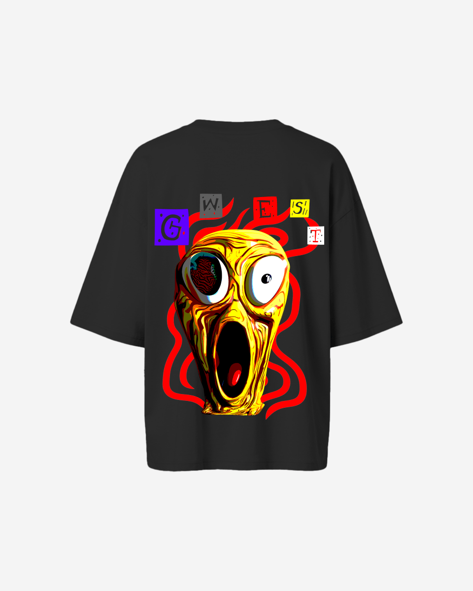 G West Womens Oversized Yellow Face Lifestyle Tee