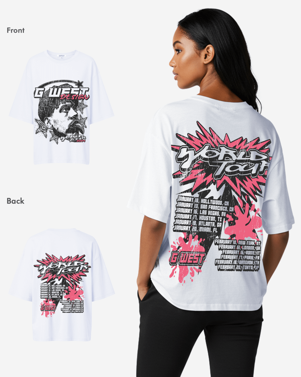 G West Womens World Tour Premium Oversized Tee