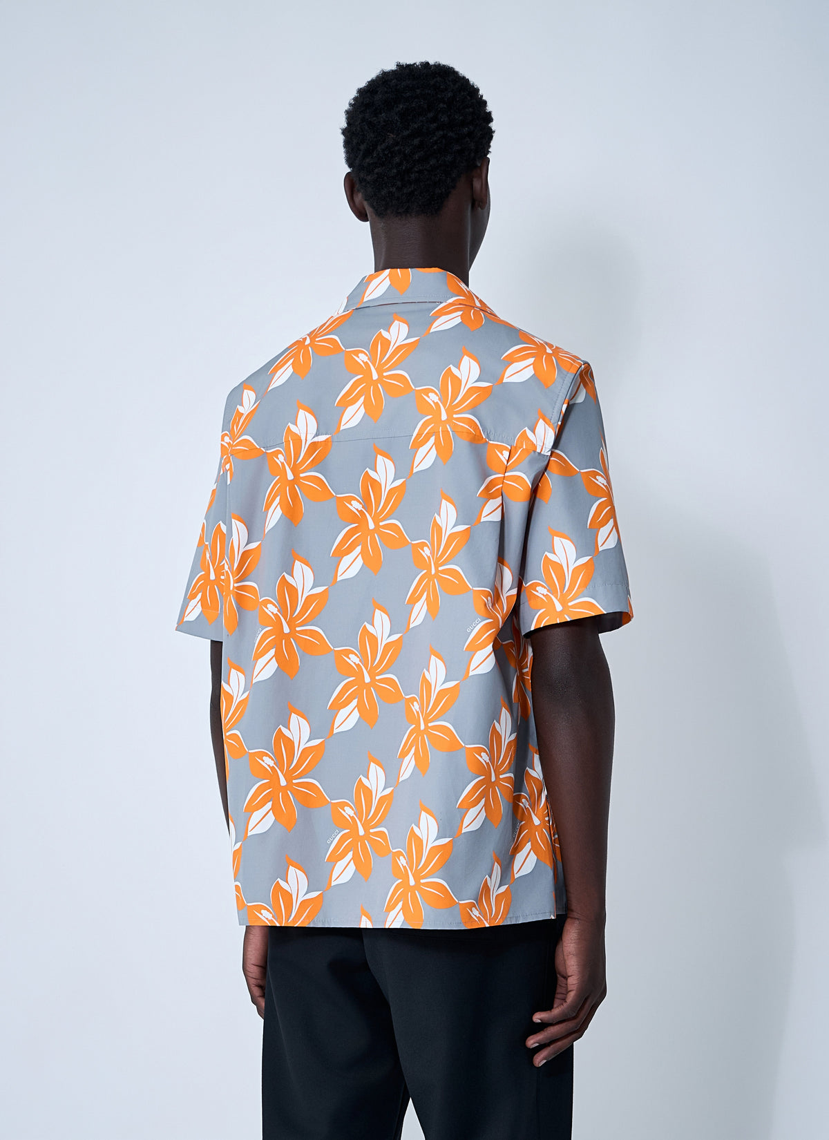 Gucci Men Printed Cotton Poplin Shirt