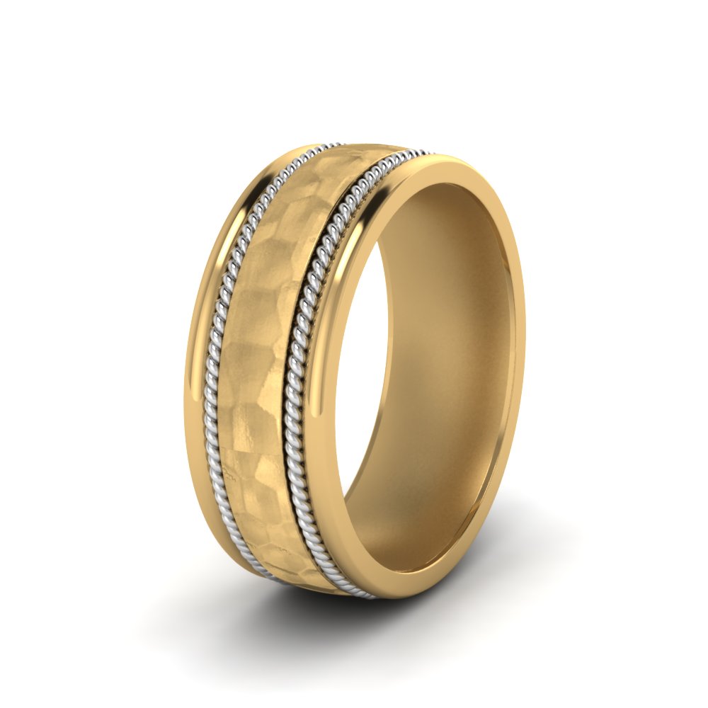 Hammered 2 Tone Mens Band